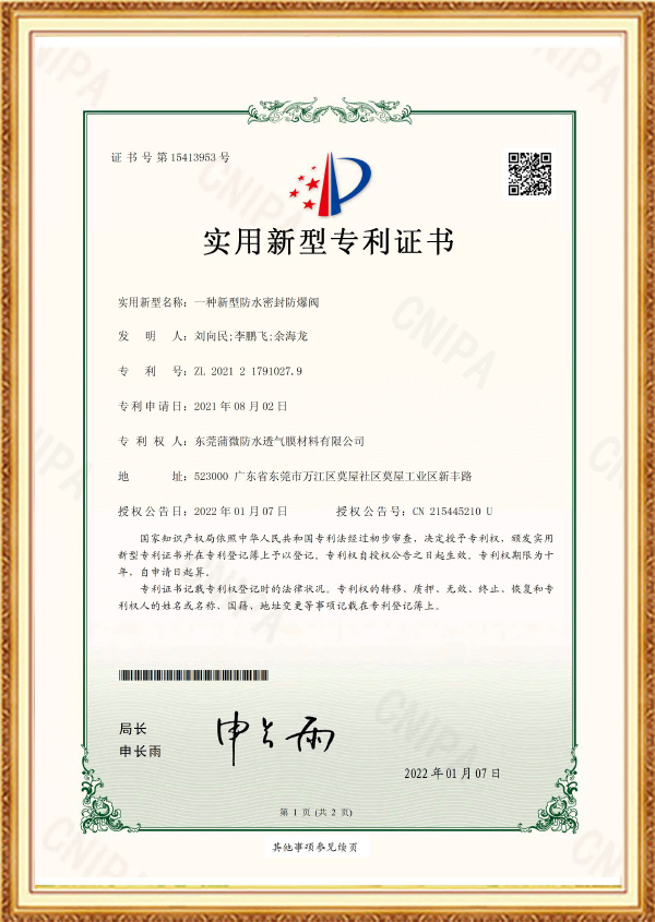 Patent Certificate