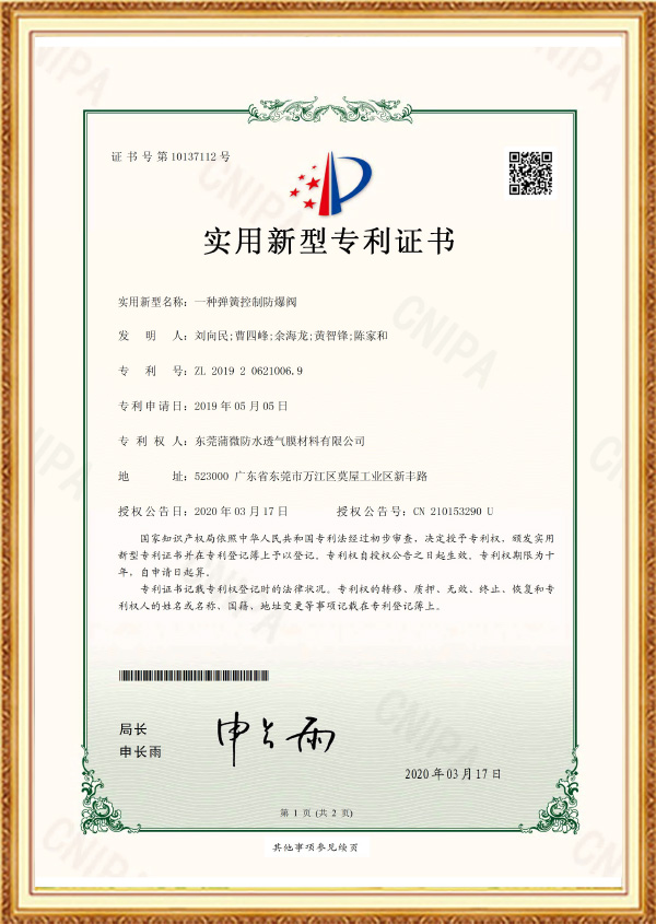 Patent Certificate