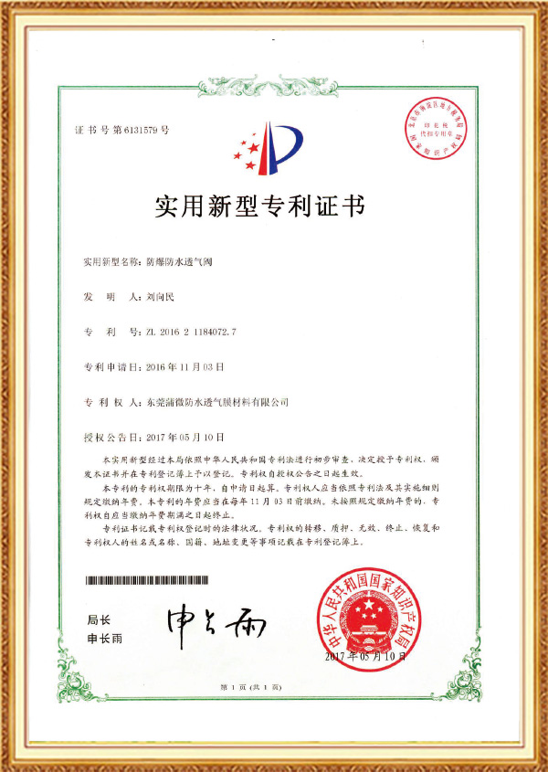Patent Certificate